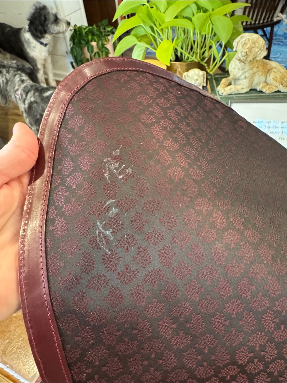 Mulberry Vintage (1980s) Burgundy Woven-Trim Shoulder Bag - Picture 5 of 16